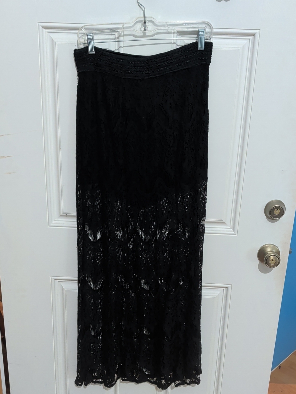 Monereno Black Lace Maxi Skirt - Women